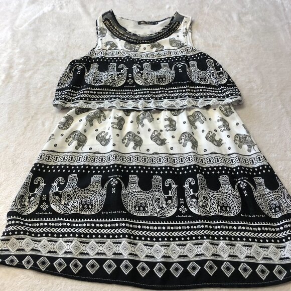 MISS Two Summer Elephant Sleeveless Dress Size L/XL - Picture 4 of 12